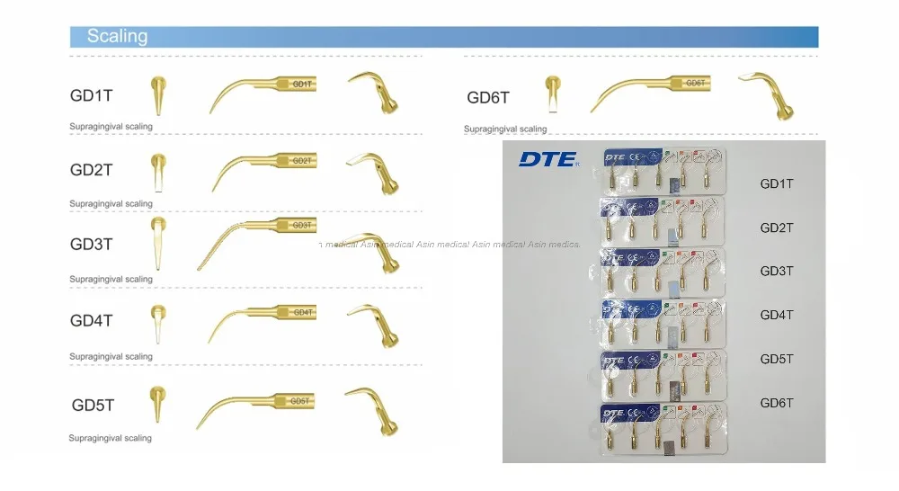 5 шт. Оригинал DTE для глубокой чистки зубов периодонтальные насадки для Satelec DTE NSK наконечник для ультразвукового инструмента для снятия