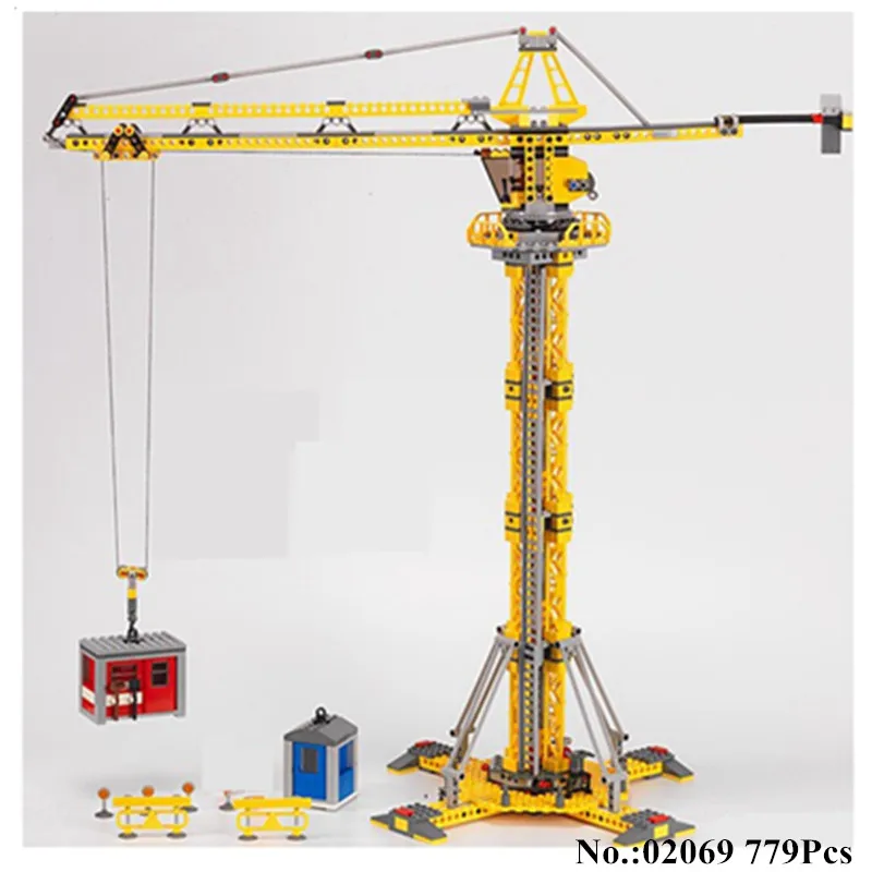 

H&HXY 02069 Genuine 778Pcs City Series The Building Crane Set Building Blocks Bricks Educational Toys Children Gift Lepin Model