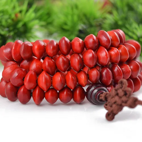 Fashion genuine red bean beads bracelet 108 bead bead ebony hand bunch