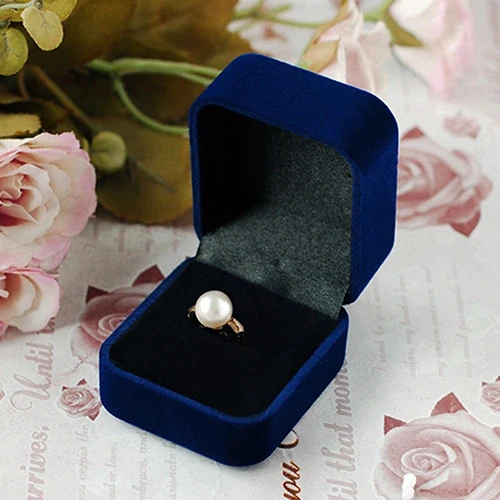 Square Velvet Jewelry Storage Box Necklace Ring Earring Wedding Jewelry Organizer Display Case Valentine's Day Gift for Women