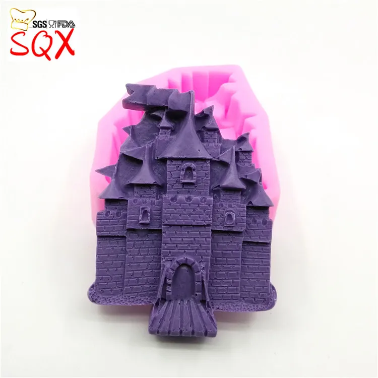 New 2016 Cake Tools castle 3D Silicone Mold Fondant For Decorating Decor Baking SQ1601 | Дом и сад