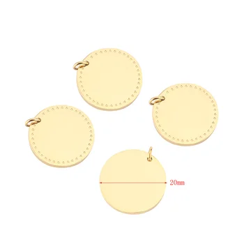 

20mm​ Gold tone stainless steel Round Blank Stamping Tags Hole for Jewelry Making