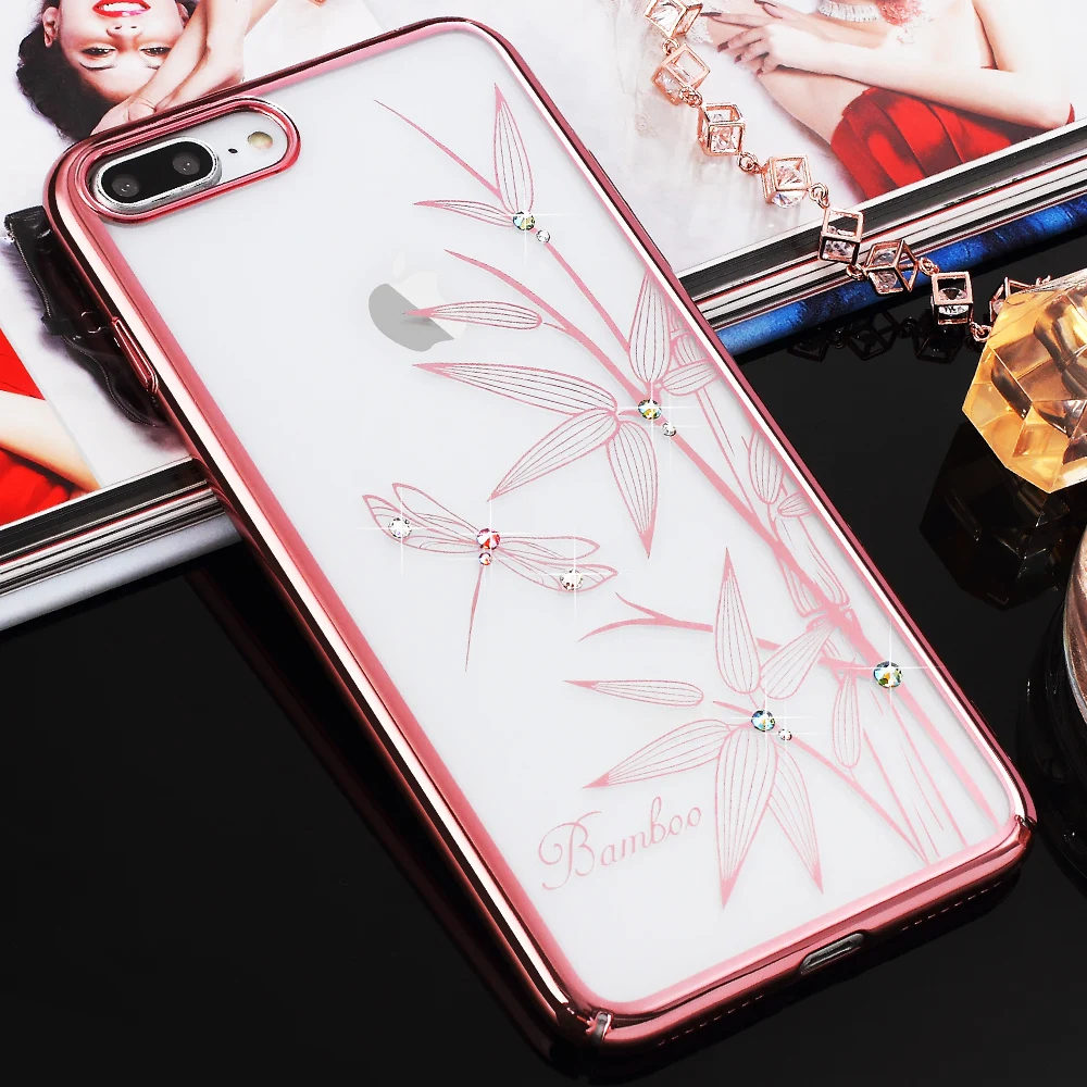 KINGXBAR для iPhone 7 8 Plus роскошные кристаллы Swarovski Diamond ПК Жесткий Чехол плюс чехол