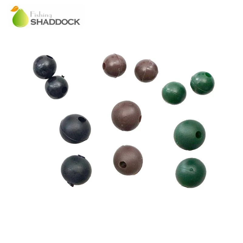 

shaddock fishing 50pcs Soft Carp Fishing Beads Thermal Plastic Rubber Dark Grey Round Floating Rig Beads Carp Fishing Tackls