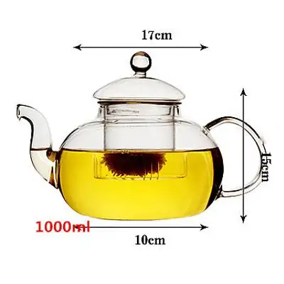 400/600/800 мл термостойкие Стекло Чай горшок расписанный цветами Чайник Пуэр чайник травяного чая Microwavable безопасный для плиты Чай горшок Onsale чай ware - Цвет: 1000ml