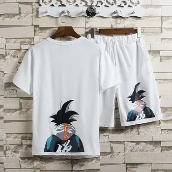 

Summer Tide Brand Korean Students Loose Clothes Suit With Handsome Summer Dress Trend Men's Short-sleeved T-shirt
