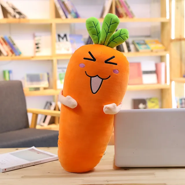 1pc 75cm Cretive Simulation Plant Plush Toy Stuffed Carrot Super Soft Pillow with Blanket Intimate Xmas Gift For Girl Lovers