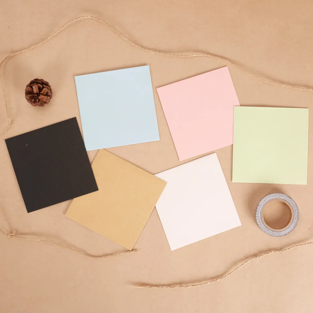 

10*10cm 10pcs/lot Creative Blank Kraft Envelope For Card Letter Paper Gift Envelope Simple Color Mini Envelopes For Sticky Note