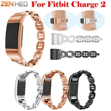 Ремешок для Fitbit заряд 2 Нержавеющая сталь браслет горный хрусталь Смотреть Band Ссылка замена ремешок Браслет для Fitbit Charge2