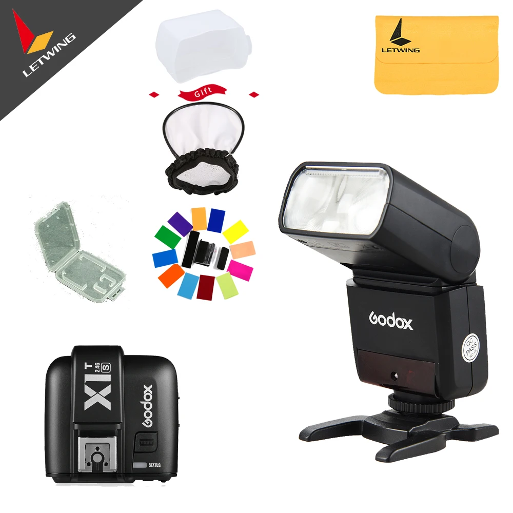 

Godox Mini Speedlite TT350S TT350N TT350C Camera Flash TTL HSS GN36 +X1T-S C N Transmitter for Sony Mirrorless DSLR Camera A7