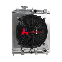 2 ROW ALUMINUM RADIATOR Fan + W/SHROUD FOR Honda 92-00 CIVIC EJ/EK/DEL SOL DB DC Best Performance Racing Auto Replacement Parts