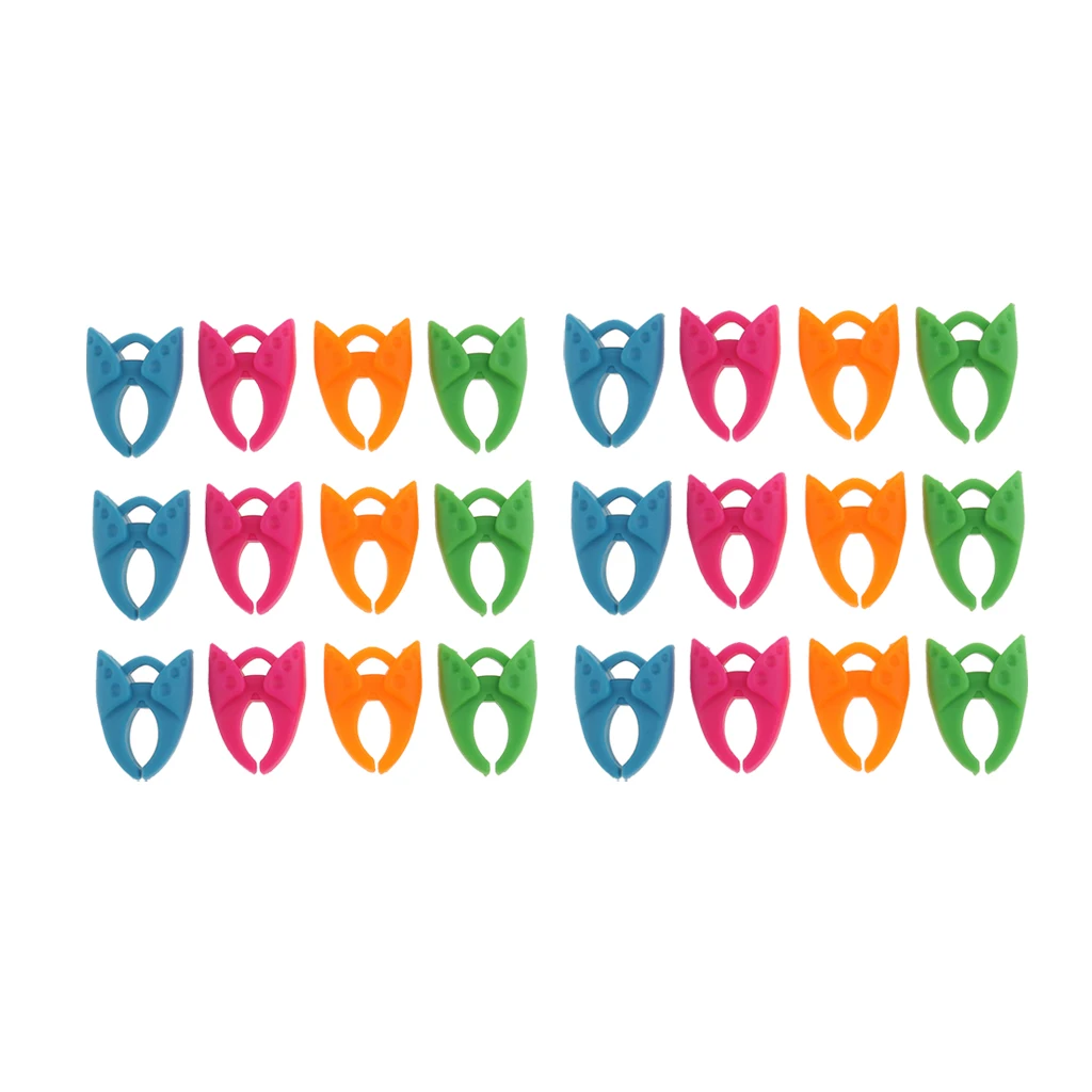 24pcs Colorful Silicone Bobbins Holder Thread Spools Clamp Clips Sewing Machine AccessoriesTools