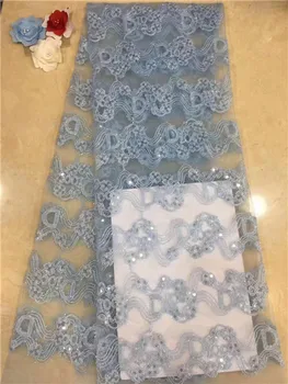 

2019 African Lace High Quality French Lace Fabric With Sequins African Lace Fabric For Nigerian Wedding Dress