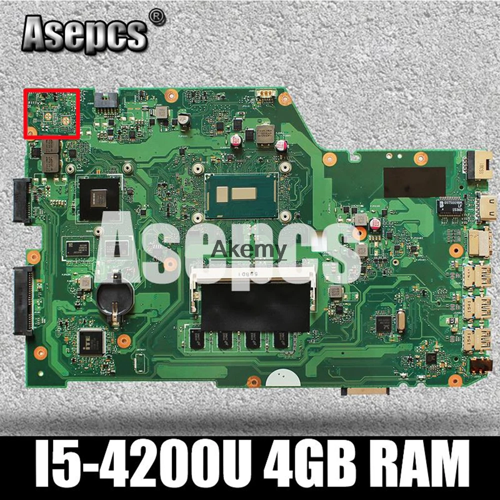 Asepcs X751LD For ASUS X751LN X751LK X751LD X751LA Laptop motherboard I5-4200U CPU 4GB RAM with GT820M Mainboard test good