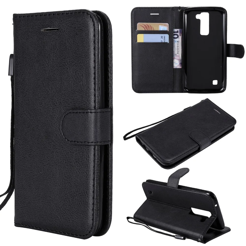 

Wallet Cover For LG K8 Lte K350 K350E K350N 5.0" Case Leather Phone Cover Cover For LG K7 Bag 2016 Versions For LG K8 Solid Case
