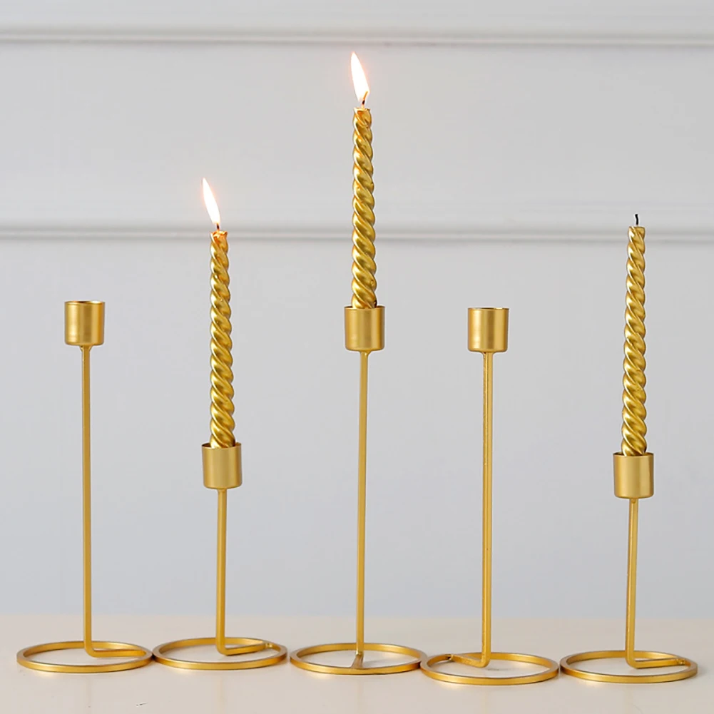 

New Wedding Party Table Decoration Gold Candlestick Black Bronze Candelabra Centerpieces Europe Style Home Decor Candle Holders
