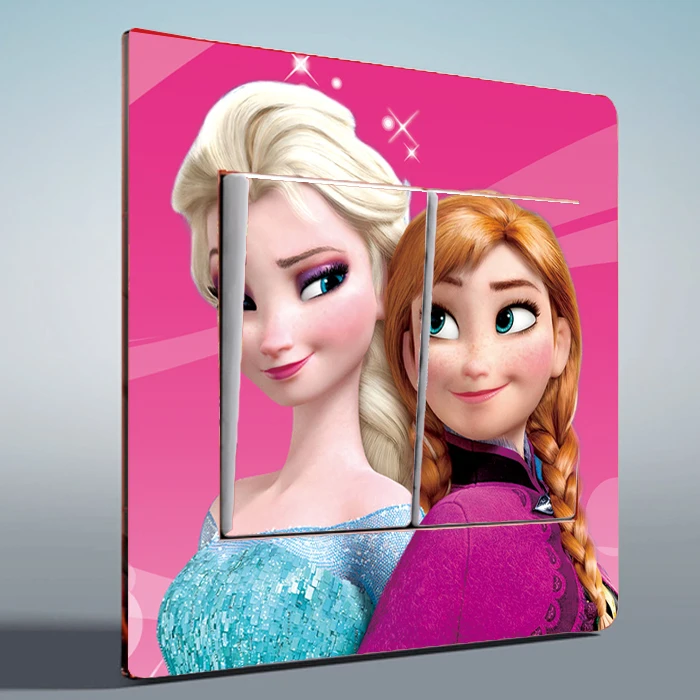 

4 pcs Light Switch Stickers Elsa And Anna Cartoon Snow Queen Bedroom Parlor Wall Stickers Home Decoration Kids