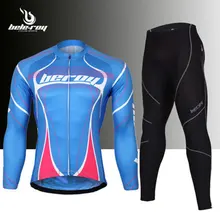 Fashiona man Outdoor Sport Cycling Clothing Set Breathable Men Sportswear Bicycle Bike Long Sleeve Jersey + 3D Padded Bib Pants