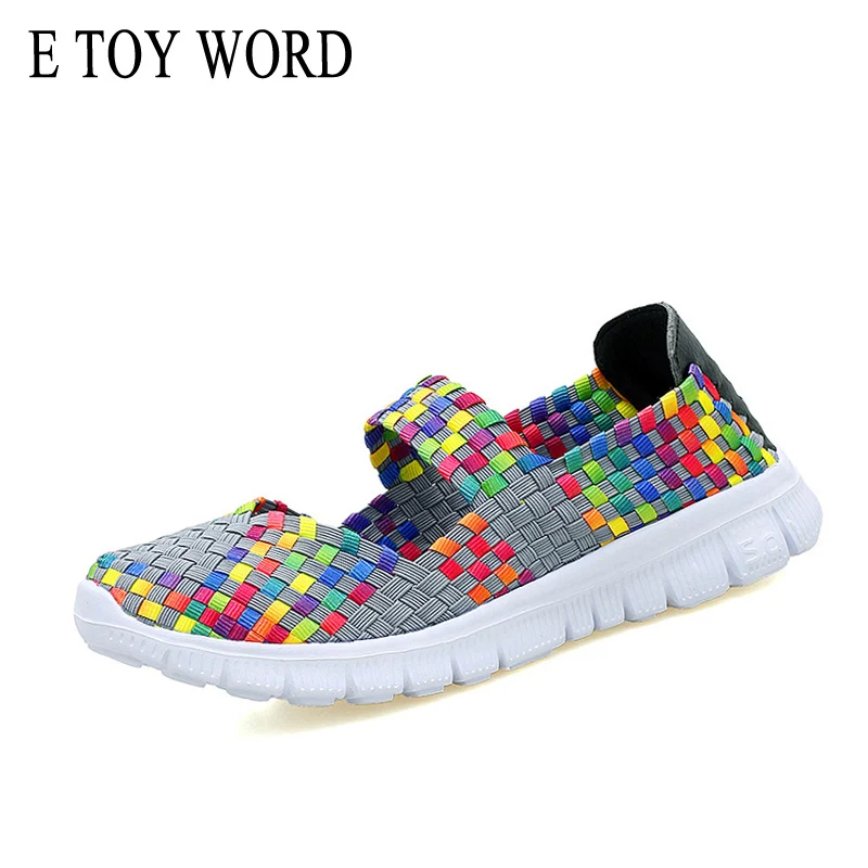 

E TOY WORD women shoes fashions 2018 summer breathable handmade woven shoes comfortable Lightweight wovening casual shoes women
