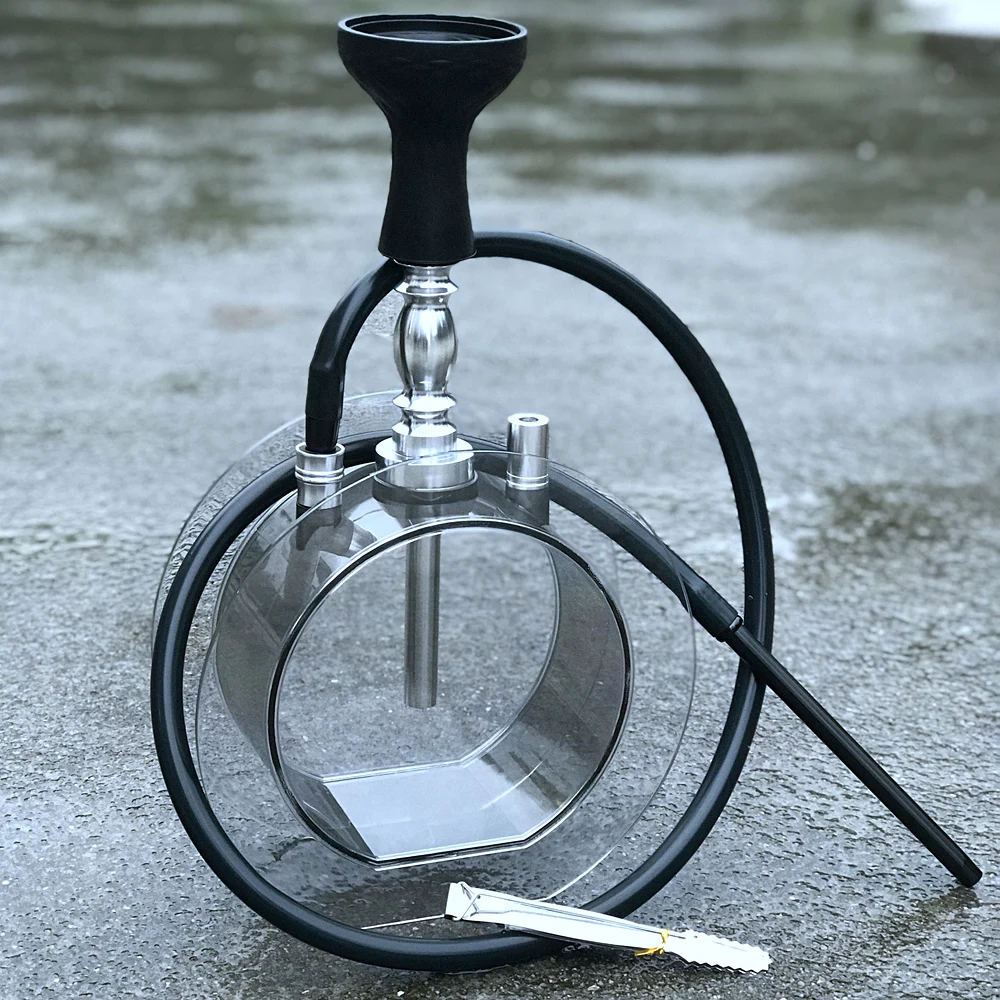 Новый Круглый акриловый кальян набор воды трубка-кальян с Sheesha силиконовые чаша шланг металлические щипцы для воды кальян наргиле Cachimba