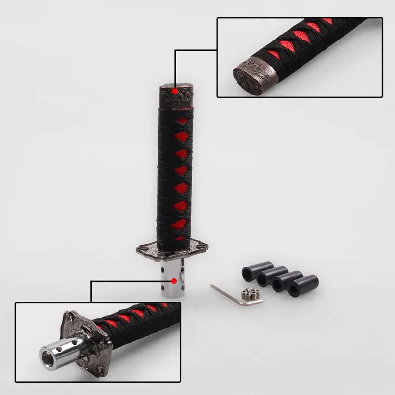 

Fashion 1 Set Universal Samurai Sword Vehicle Car Shift Knob Katana Metal Weighted Sport Shifter 4 Adapter Car Accessories