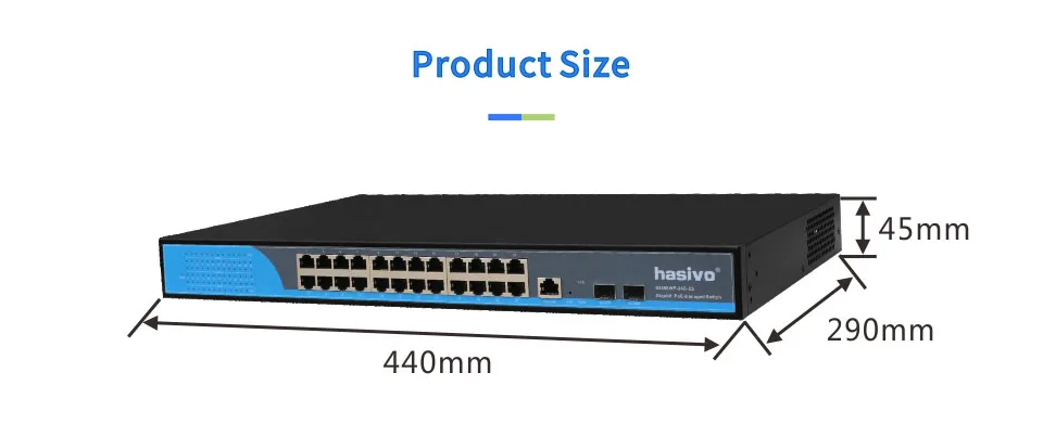 24 порта управляемый коммутатор Poe Ethernet 400 Вт управляемый коммутатор с 24 портами 10/100/1000 м Rj45 PoE 2 порта SFP волокно