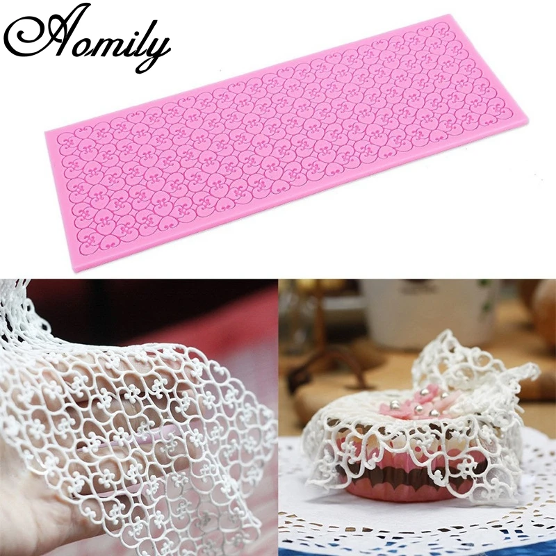 Aomily кружевные цветы Корона Текстура силиконовый квадратный коврик Pad DIY