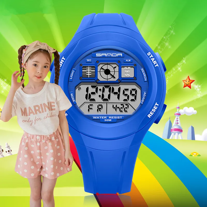 SANDA brand fashion children's watch LED digital swimmer watch boy girl multi-function sports watch waterproof watch clock - Image 4