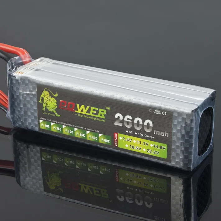 

1pcs Lion Power Lipo battery 14.8V 2600Mah 30C 4S Max 45C fast charing RC Lipo battery