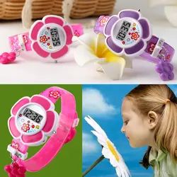 Детские спортивные часы мультфильм прекрасный солнце цветок электронные часы светодио дный часы силиконовые цифровые часы для девочек
