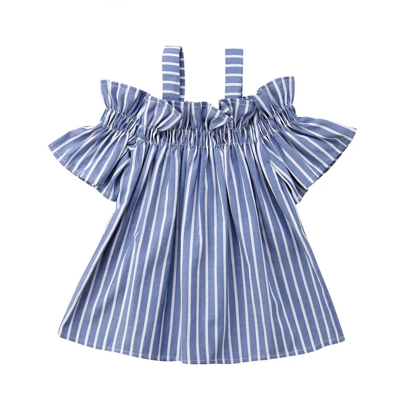 

Summer New Off Shoulder Striped Short Sleeve Children T-shirt Tops Kids Girl Casual T-shirts Clothes Vetement Fille