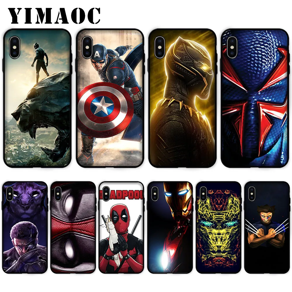 

YIMAOC Marvel Super Huper Soft Case for iPhone XS Max XR X 7 8 6 6S Plus 5 5S SE