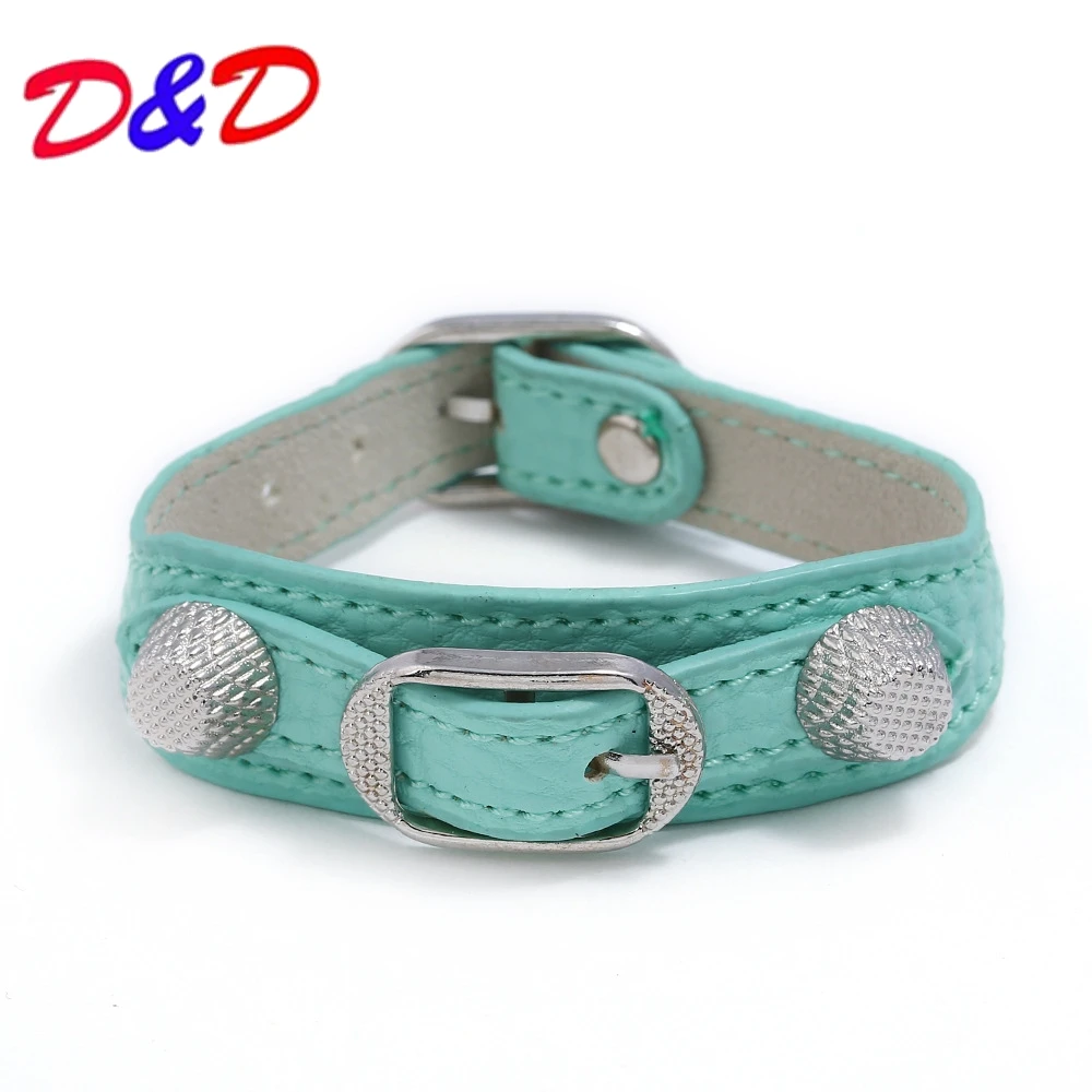 

2018 New Metal Joker Concise Rivet Belt Buckle Personality Fashion Leather Bracelet For Women Jewelry Gift