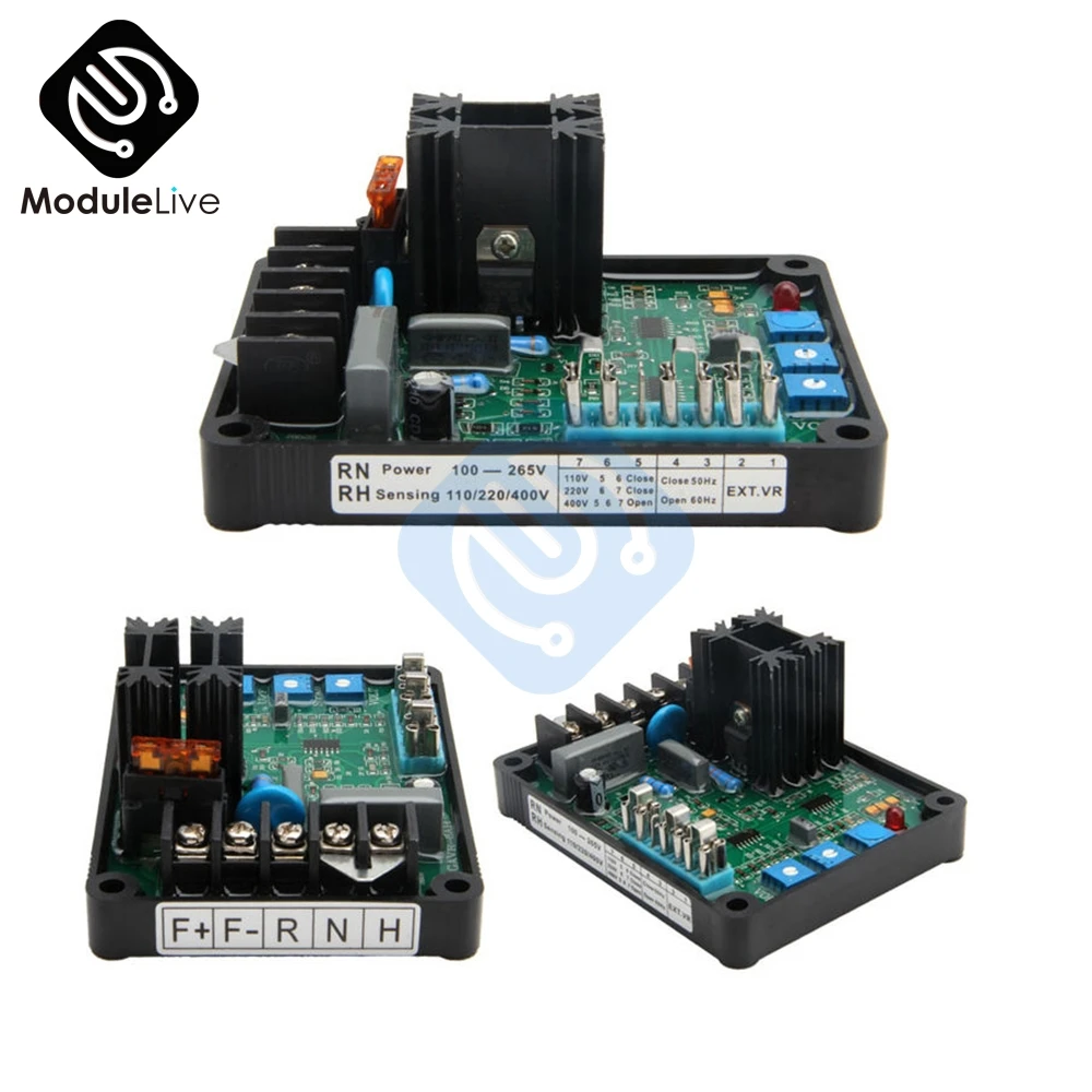 GAVR-8A Generator Voltage Regulator Universal AVR Generator Automatic Voltage Regulator with Under Frequency Protection; Soft Start Voltage Ramping