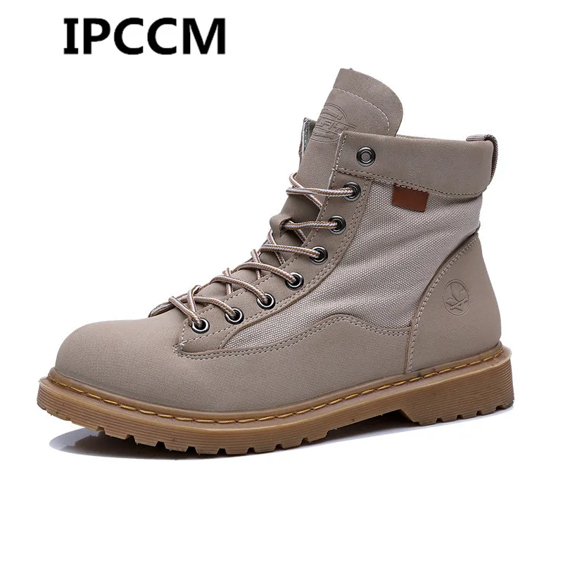 

IPCCM 2018 Winter High Men's Sneakers Trend Knight Men's Boots Wild Leather Straps Outdoor Hiking Shoes