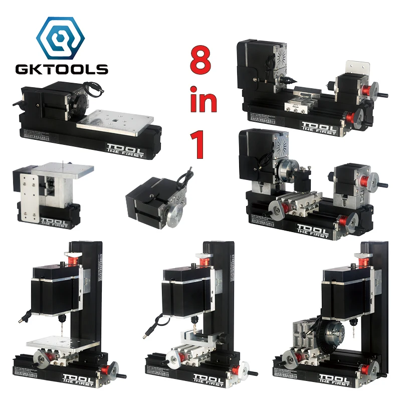 TZ8000M 8 в 1 DIY BigPower мини токарный станок комплект, 60 Вт 12000r/мин двигателя