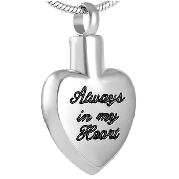 

CMJ8459 Always In My Heart Memorial Jewelry for Love Cremation Pendant Bone Mini Ash Holder Necklace With Free Engraving