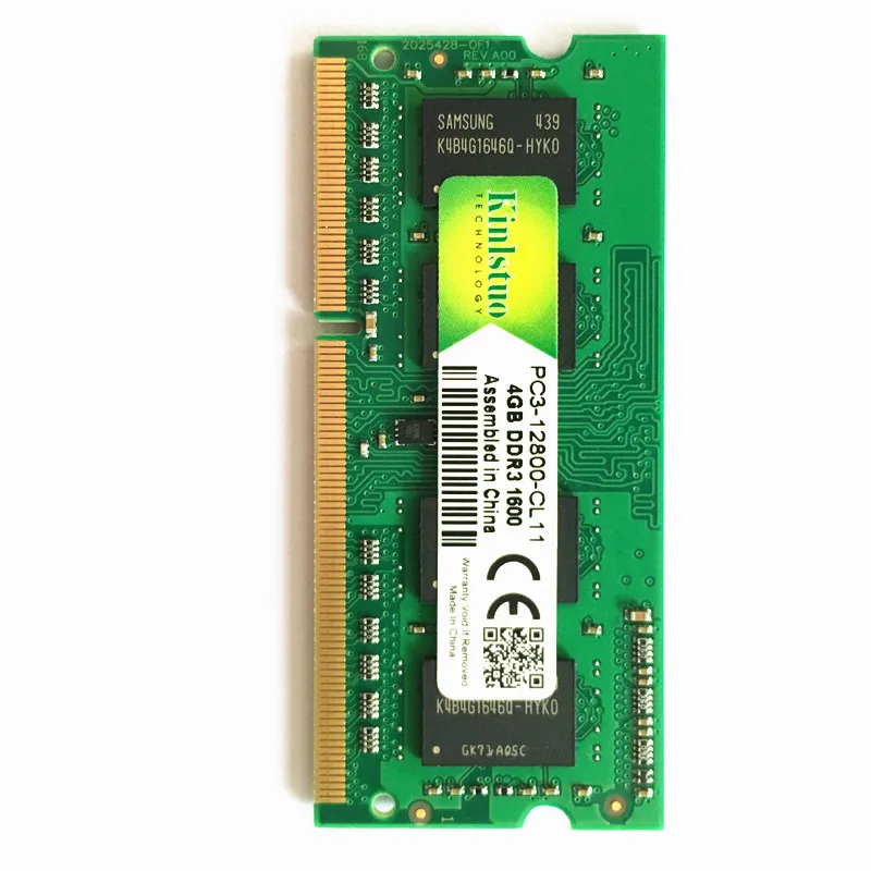 Kinlstuo высокое качество 4 Гб DDR3 SO-DIMM RAMs 1600 МГц PC3-12800s памяти ноутбука 204pin