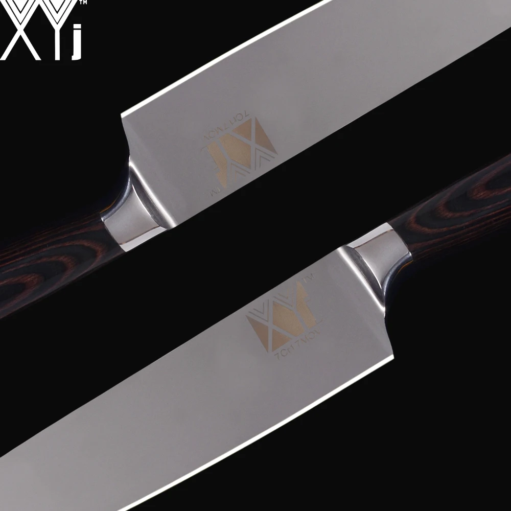 XYj 6 шт. кухонные ножи из нержавеющей стали 3,5, 5,5, 7,8, 8 дюймов шеф-повара для нарезки сантоку нож для очистки овощей Кухонные Принадлежности