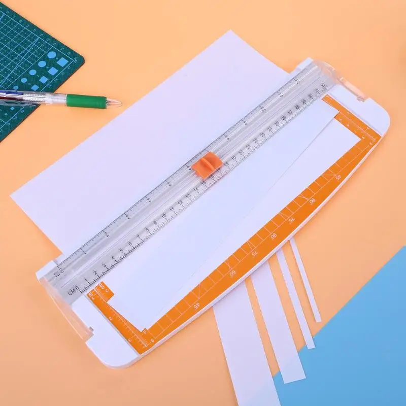 

Portable Mini Scrapbooking Paper Trimmer Cutters Guillotine with Pull-out Ruler for Photo Labels Paper Cutting for A4 and A5