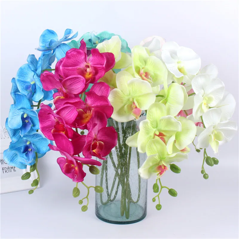 Бабочка, Орхидея, имитация искусственного цветка, Флорес, домашнее свадебное украшение, украшение для стола, аксессуары для спальни, высокое качество, 6 шт./лот, Декор - Цвет: Многоцветный