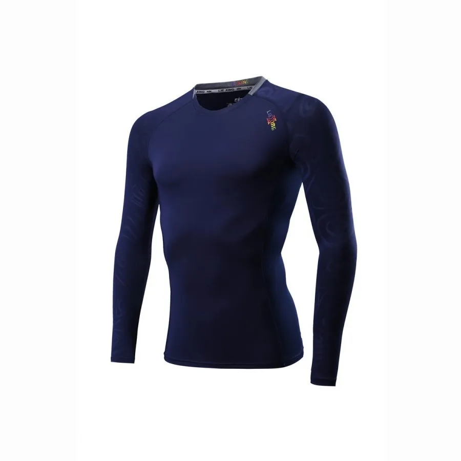 

A18488 Workout fitness men long sleeve t shirt thermal muscle bodybuilding wear compression Elastic Slim exercise clothing
