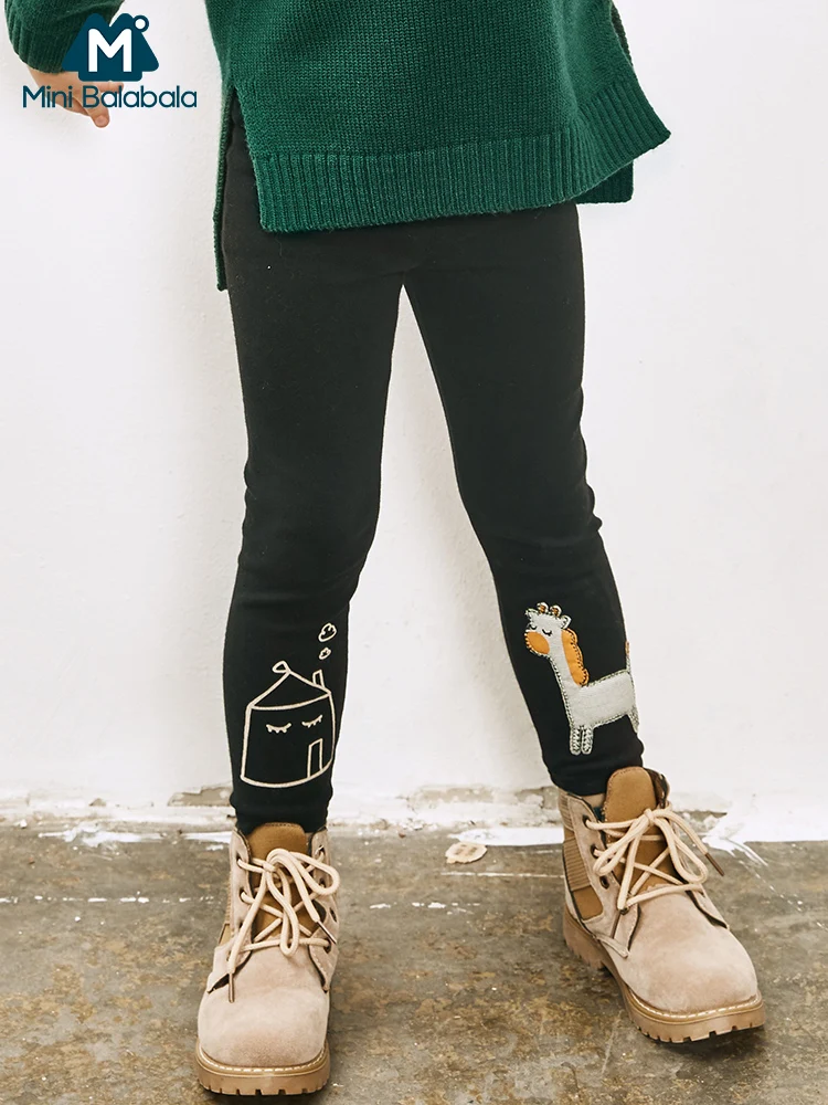 

Mini Balabala Kids Spring Autumn Leggings Printed Girls Toddler Kids Bottoms Pants Children Skinny Sweatpants with Elastic Waist