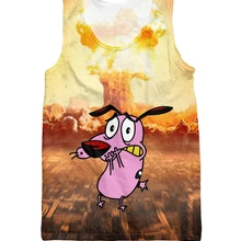 Для женщин Для мужчин 3d мужество трусливый майка для собак Топ Летний стиль рубашки с героями мультфильмов модные Костюмы плюс Размеры жилет трикотаж