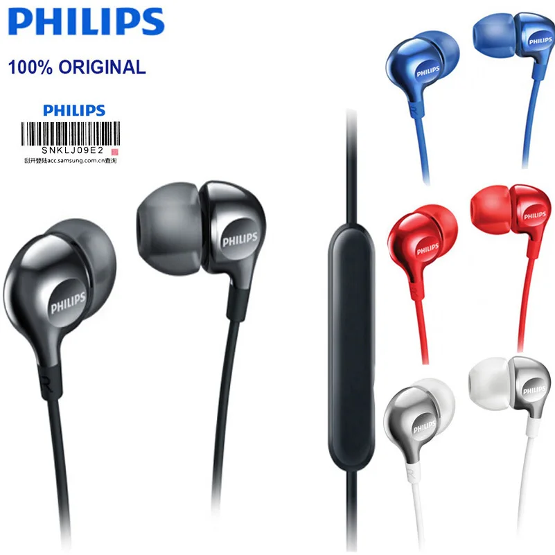 Philips SHE3705 Проводная гарнитура с микрофоном 3,5 мм наушники-вкладыши для GalaxyS8 huawei P10 Поддержка подтвержденная