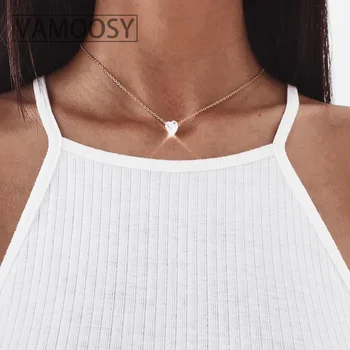 

Tiny Heart Choker Necklace for Women Gold Chain Smalll Crystal Love Necklace Pendant on Neck Bohemian Necklaces Jewelry