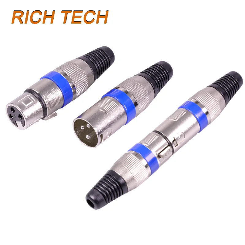 16 pcs 7 colors Male&Female Professional 3PIN XLR connector Microphone plug MIC wire connector