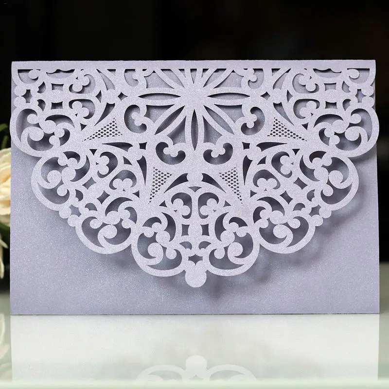  10PCS New Laser Cut Hollow Cover Wedding Invitations Cards Greeting Cards Business Simple Style Inv - 32932144098