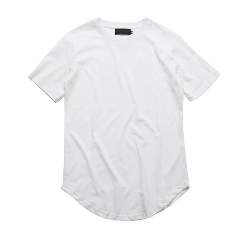 DARK ICON Hip Hop Tshirt Men Urban Extended Curved Hem T-shirt Plain Longline Mens Tee Shirts Justin Bieber Kanye West Clothes