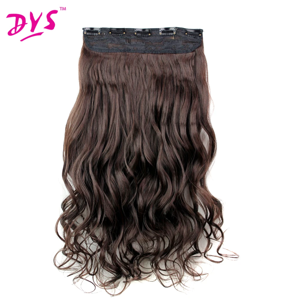 Deyngs 24inch Synthetic Clip in Hair Extensions 5clips in One Piece Long Curly Half Full Head Fake Hair Hairpiece 16 colors